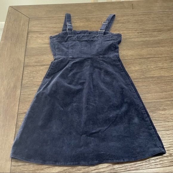 Sky & Sparrow Corduroy Button Front Navy Dress - Picture 6 of 6